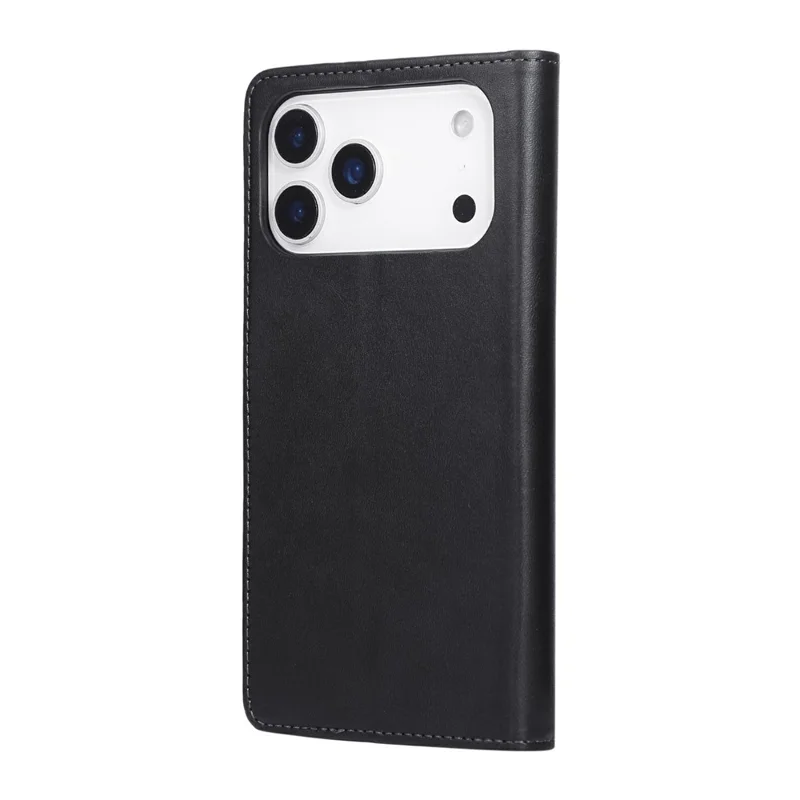 For iPhone 17 Pro Case RFID Blocking PU Leather Phone Wallet Cover - Black