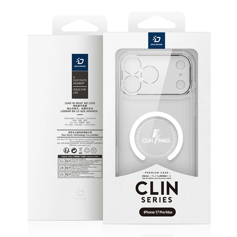 DUX DUCIS Clin Series Hülle für iPhone 17 Pro Max PC + TPU Transparent Magnetische Handyhülle, kompatibel mit MagSafe
