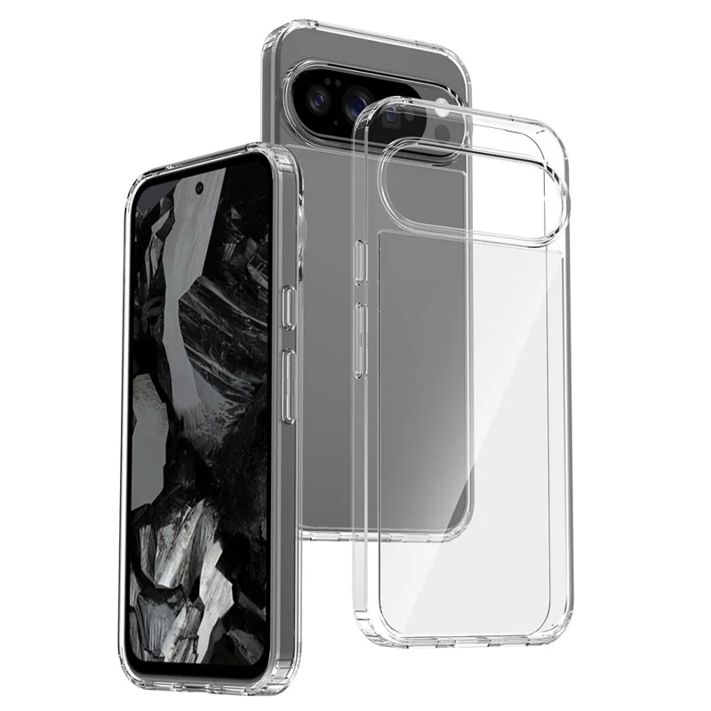 For Google Pixel 10 Pro XL Case Anti-Scratch TPU + Acrylic Clear Back Phone Cover - Transparent