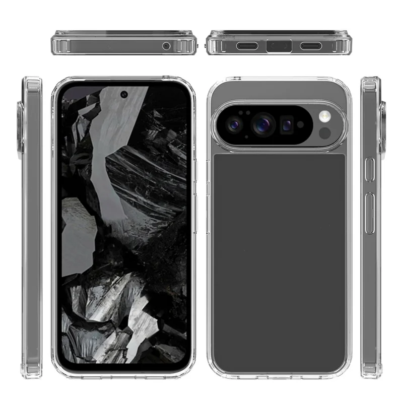 For Google Pixel 10 Pro XL Case Anti-Scratch TPU + Acrylic Clear Back Phone Cover - Transparent