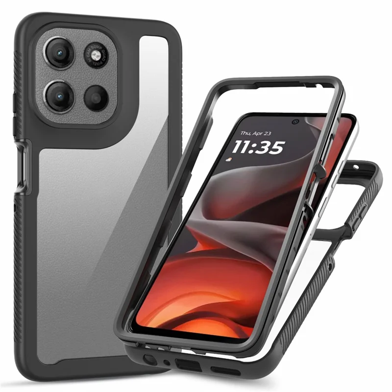 For Motorola Moto G56 5G Case Anti Drop 2 in 1 PC + TPU Phone Cover - Black