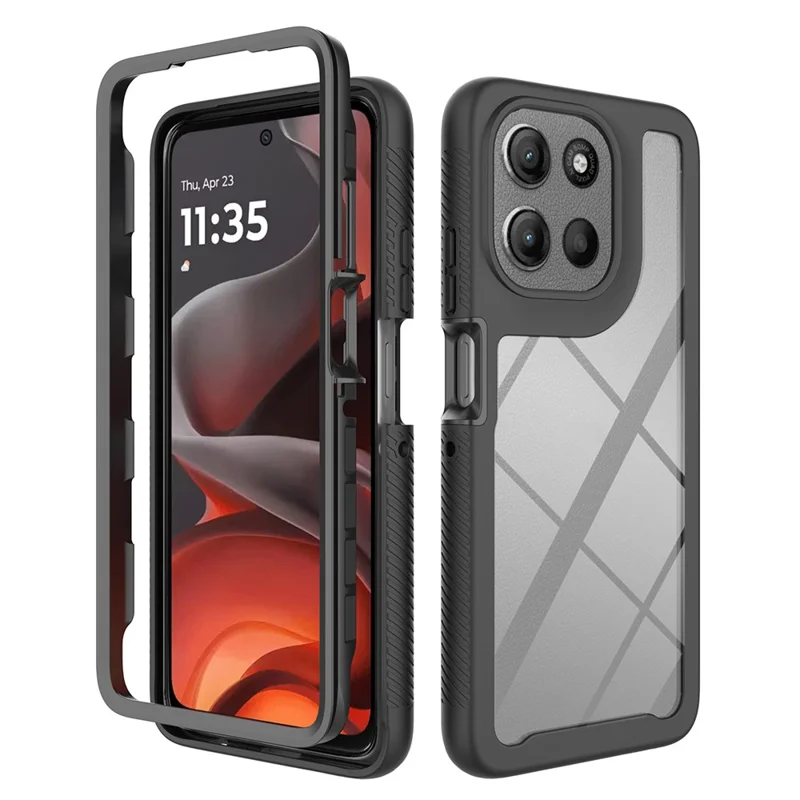 For Motorola Moto G56 5G Case Anti Drop 2 in 1 PC + TPU Phone Cover - Black