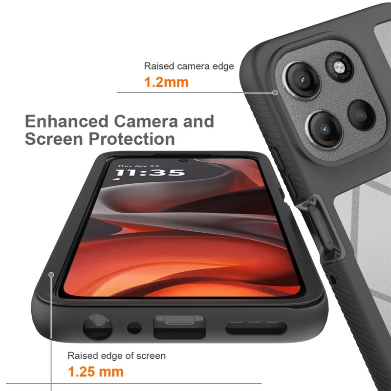 For Motorola Moto G56 5G Case Anti Drop 2 in 1 PC + TPU Phone Cover - Black