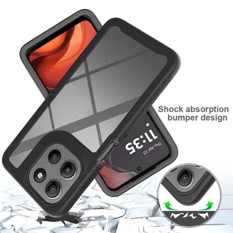 For Motorola Moto G56 5G Case Anti Drop 2 in 1 PC + TPU Phone Cover - Black