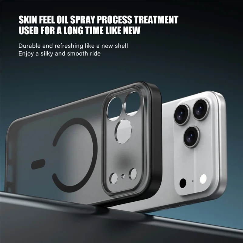 IPAKY For iPhone 17 Pro Max Magnetic Case Shockproof PC + TPU Matte Phone Cover - Blue