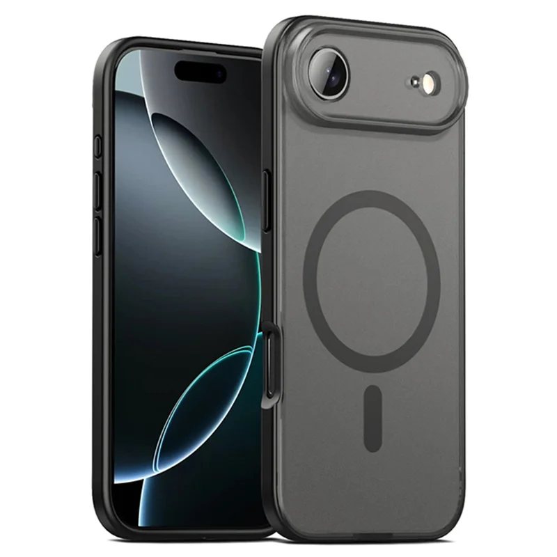 IPAKY For iPhone Air Magnetic Case Shockproof PC + TPU Matte Phone Cover - Black