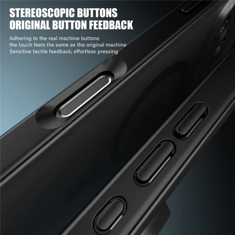 IPAKY For iPhone Air Magnetic Case Shockproof PC + TPU Matte Phone Cover - Black