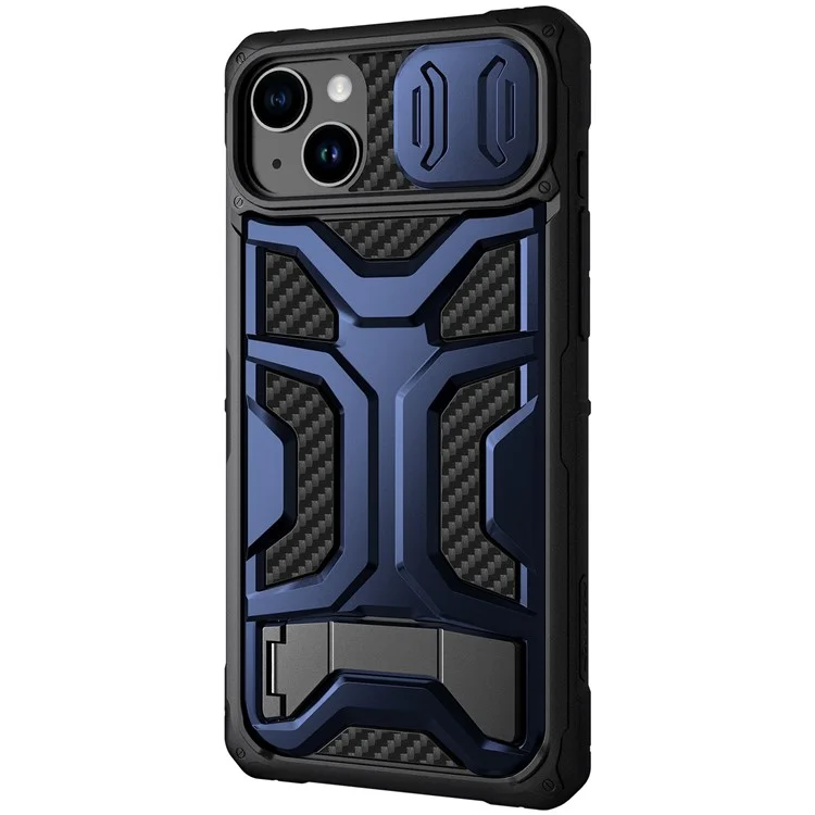 Nillkin Adventurer Pro Для Iphone 14 Plus Kickstand Slide Cover Design Телефон Антипровод Case TPU+PC Hybrid Protective Cover - Синий