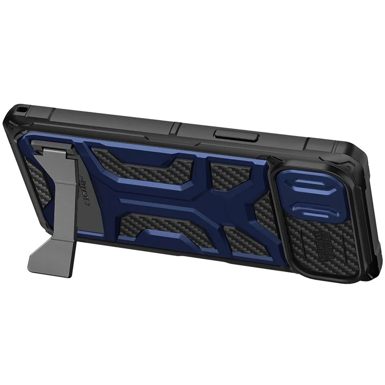 Nillkin Adventurer Pro Для Iphone 14 Plus Kickstand Slide Cover Design Телефон Антипровод Case TPU+PC Hybrid Protective Cover - Синий
