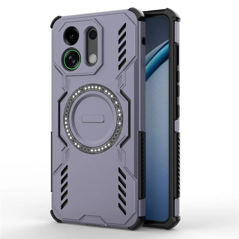 Для Oppo K13 Turbo 5G Магнитный чехол Бабочка Броня Полая теплоотводящая ПК + ТПУ Чехол для телефона - Фиолетовый