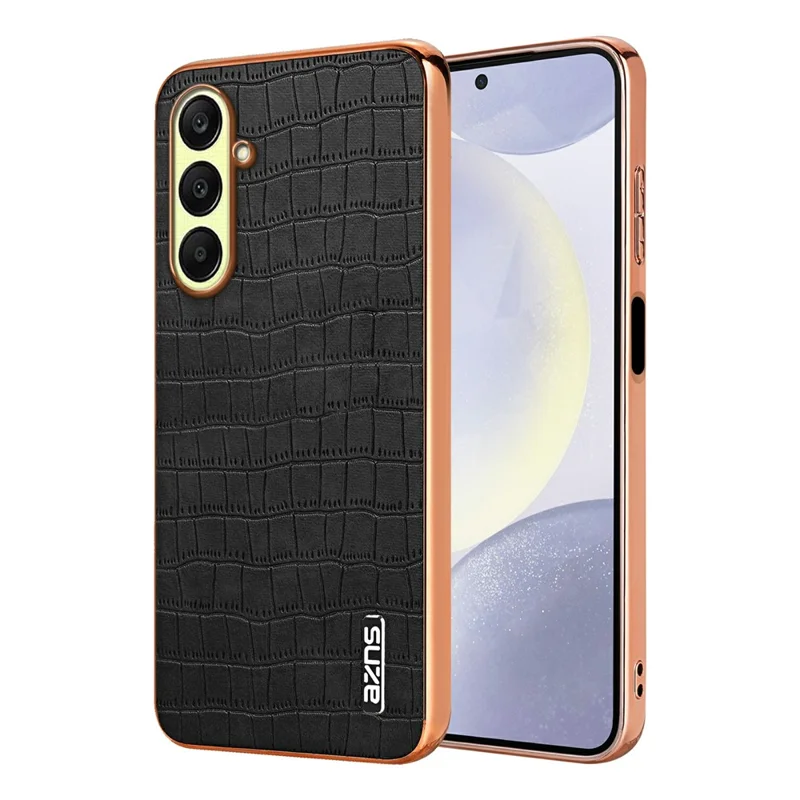 AZNS For Samsung Galaxy A17 5G / A26 5G Case Electroplating Crocodile Texture PU + TPU Phone Cover - Black