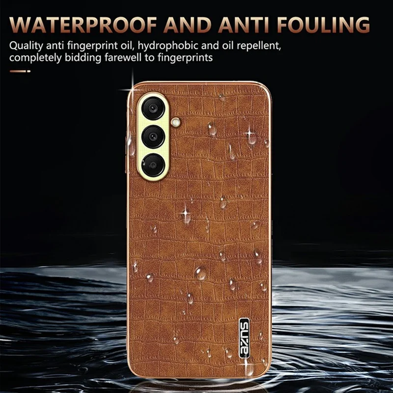 AZNS For Samsung Galaxy A17 5G / A26 5G Case Electroplating Crocodile Texture PU + TPU Phone Cover - Black