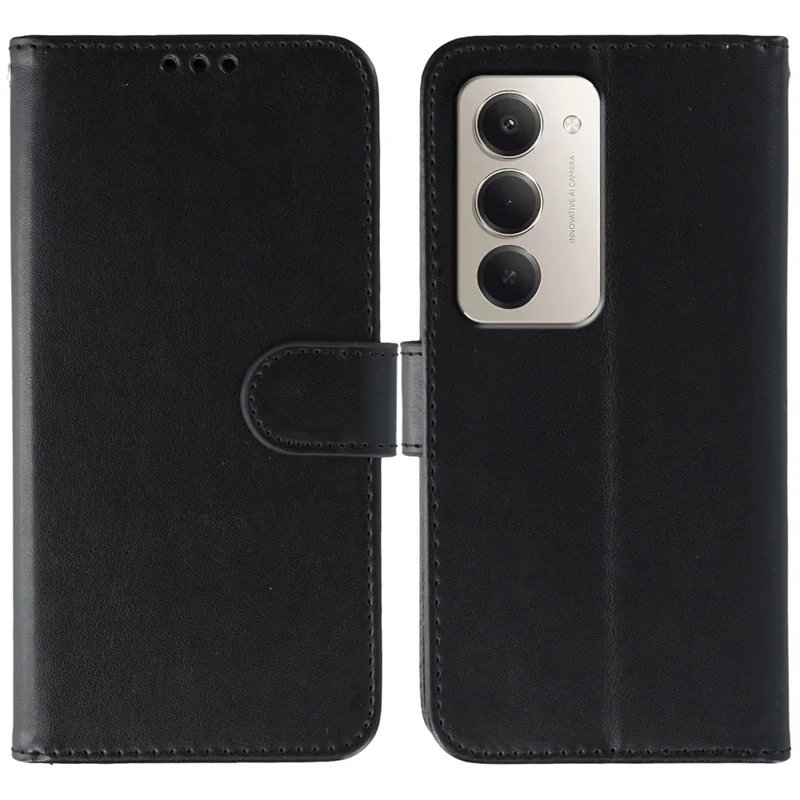 Per Xiaomi Redmi 15 5G Custodia Portafoglio in Pelle PU con Cinturino - Nero