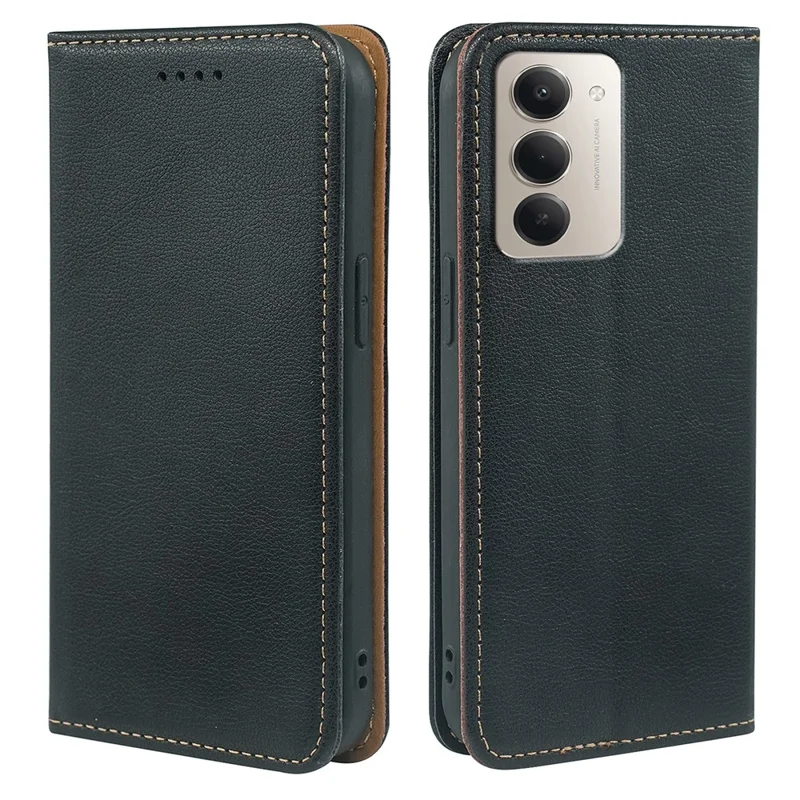 For Xiaomi Redmi 15 5G (Global) (169mm) Case Wallet RFID Blocking Leather Phone Cover Strong Magnetic Closure - Black