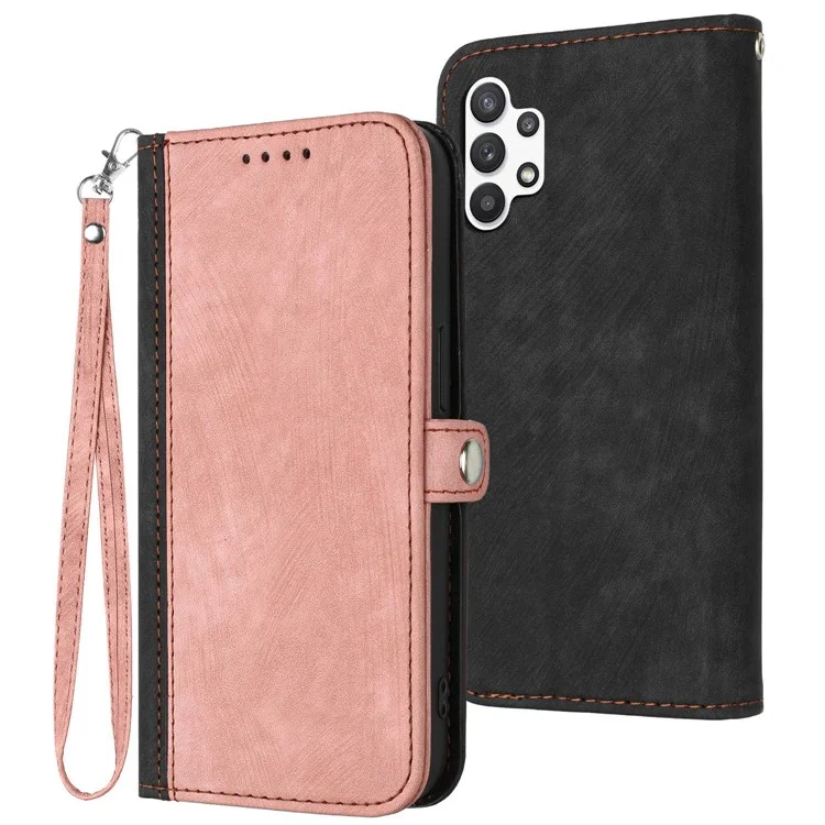 YX0020 Anti-Scratch Telephone Case Pour Samsung Galaxy A13 4G, Pustroproping en Cuir pu Stand Dual Magnetic Flasp Phone Cover Cover Gellet - Rose