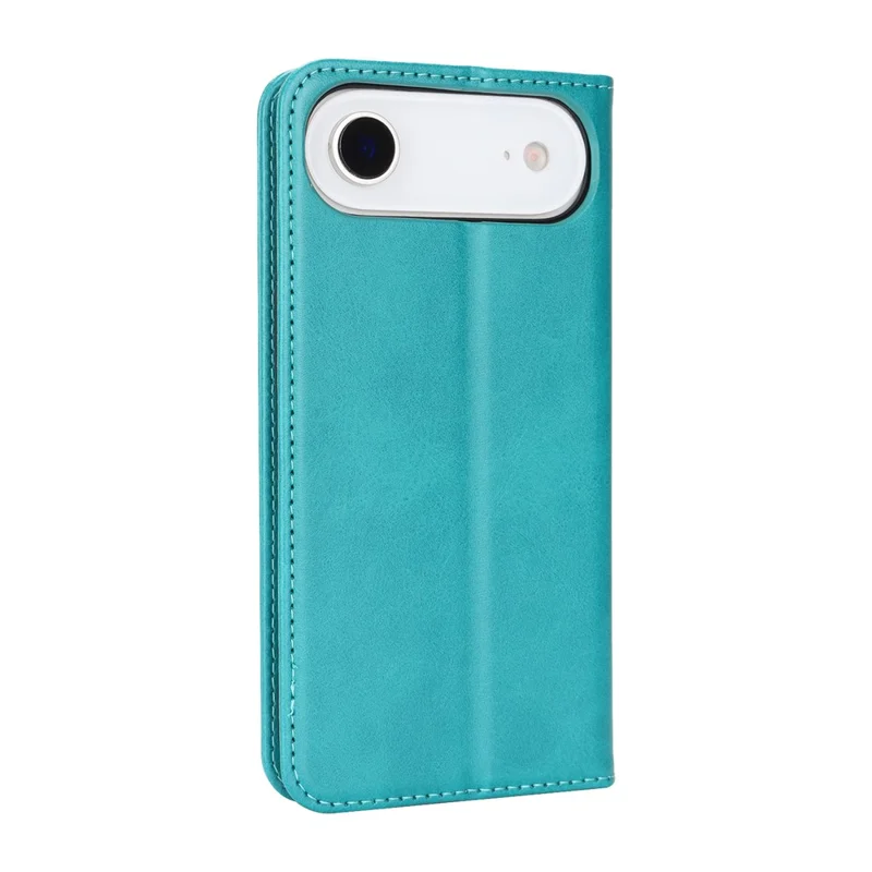 For iPhone Air Case PU Leather Calf Textured Magnetic Closing Smart Phone Cover - Sky Blue
