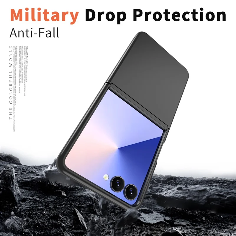 For Samsung Galaxy Z Flip7 5G Case Shockproof TPU PC Slim Phone Cover Skin-Touch - Black
