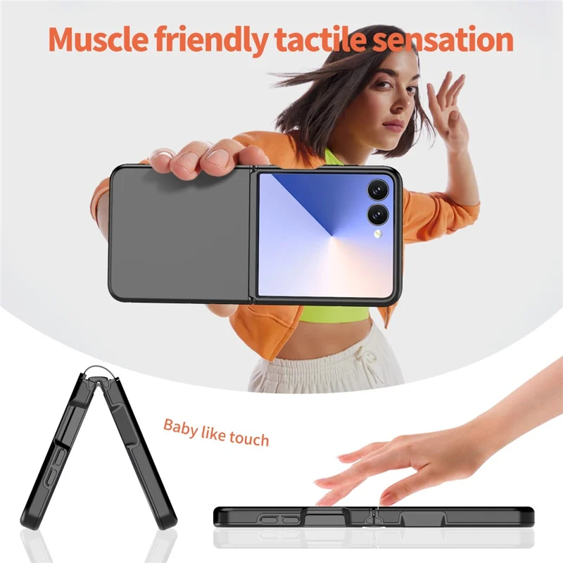 For Samsung Galaxy Z Flip7 5G Case Shockproof TPU PC Slim Phone Cover Skin-Touch - Black