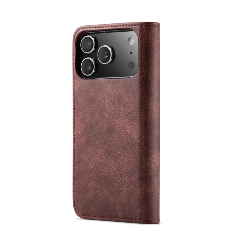 DG.MING for iPhone 17 Pro Case Detachable Split Leather Phone Cover - Red