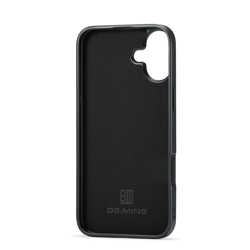 DG.MING Pour étui iPhone 17 Cuir PU Hybride PC + TPU Protection Téléphone - Café