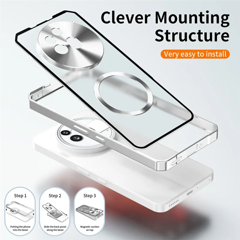 Funda para Nothing Phone (3a) Pro Compatible con MagSafe, Marco Rígido de Metal y PC, Cubierta Trasera Esmerilada - Negro