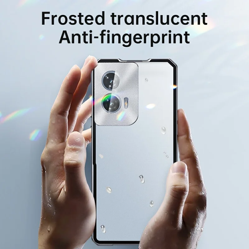 For Motorola Edge 50 Pro 5G Case Hard PC Metal Frame Matte Phone Cover - Silver