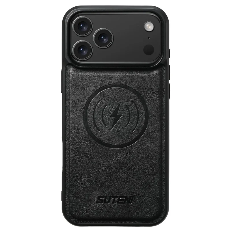 SUTENI Q-05 For iPhone 17 Pro Wallet Case 2 in 1 Detachable Leather Flip Phone Cover with Stand - Black
