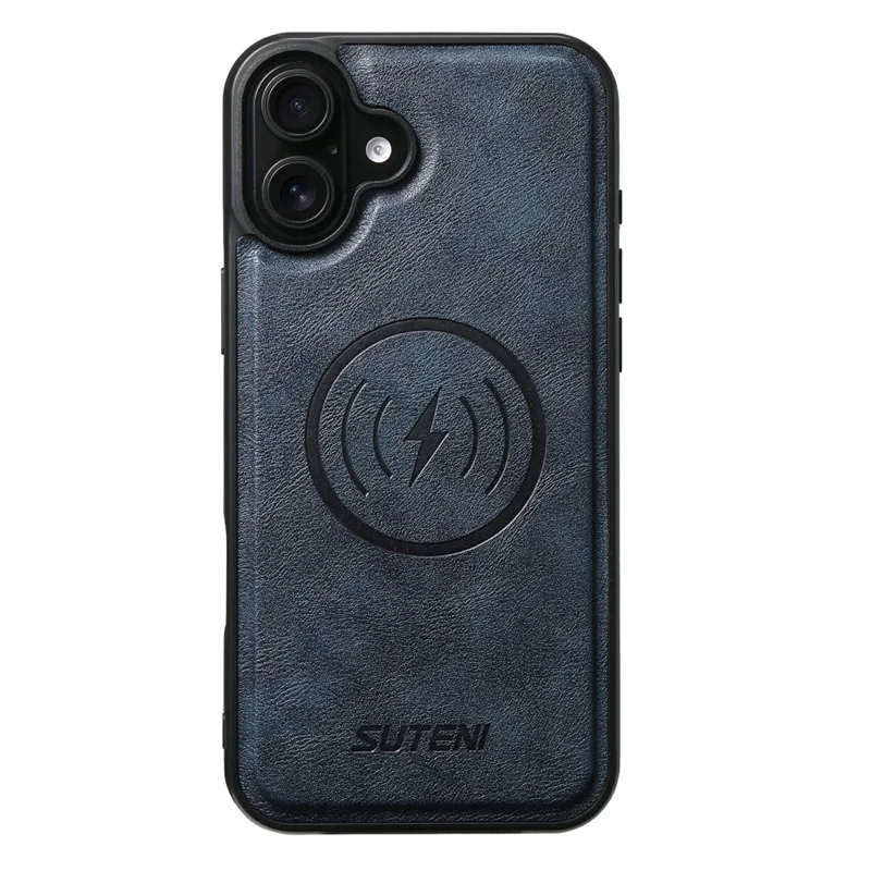 SUTENI Q-06 For iPhone 17 Case Color Splicing Magnetic Detachable Leather Phone Cover - Blue