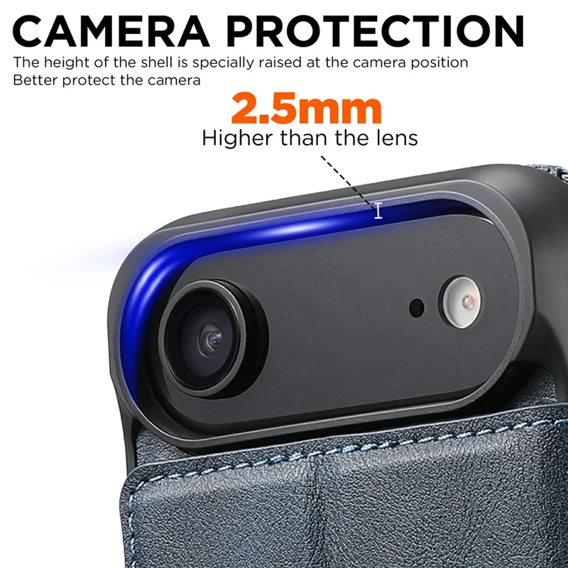 SUTENI Q-06 For iPhone 17 Air Case Color Splicing Magnetic Detachable Leather Phone Cover - Blue