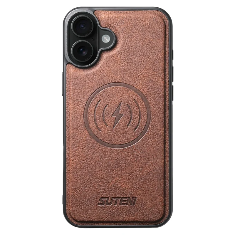 SUTENI Q-05 For iPhone 17 Case Detachable Wallet Stand Litchi Texture Leather Flip Phone Cover - Brown