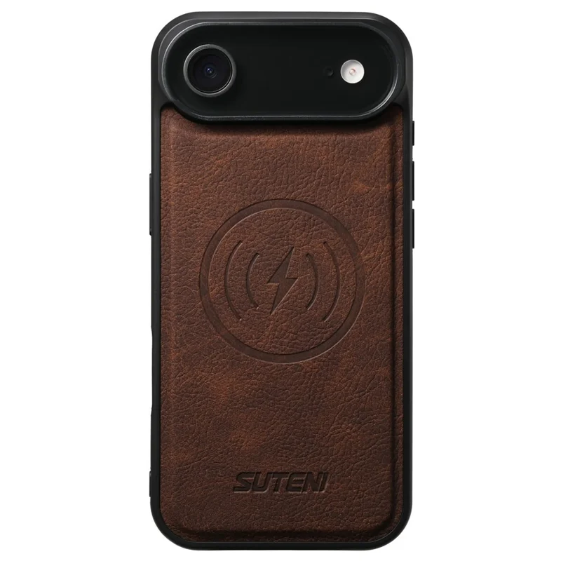 SUTENI G5 Funda de Cuero con Textura de Cuero de Lichi para iPhone 17 Compatible con MagSafe - Marrón