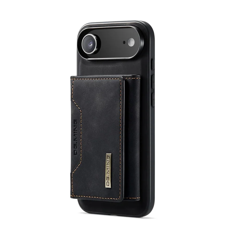 Étui pour iPhone 17 Air DG.MING M2 Series, en PU + PC + TPU, avec portefeuille amovible - Noir