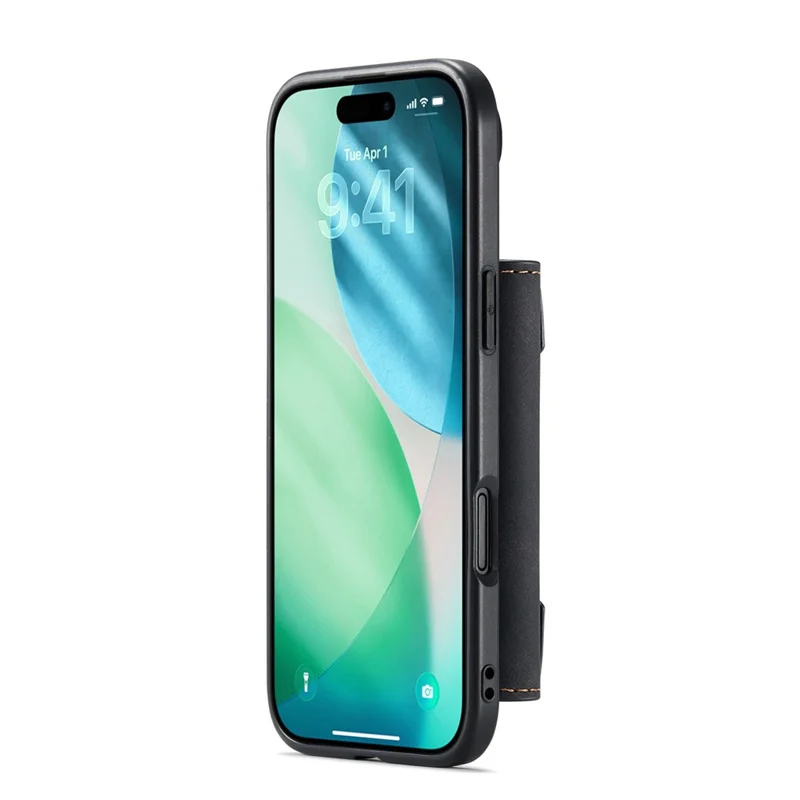 Étui pour iPhone 17 Air DG.MING M2 Series, en PU + PC + TPU, avec portefeuille amovible - Noir