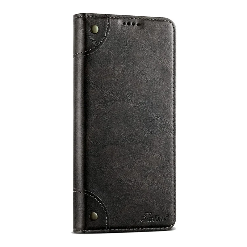 SUTENI For iPhone Air Case PU Leather Stand Wallet Phone Cover - Black