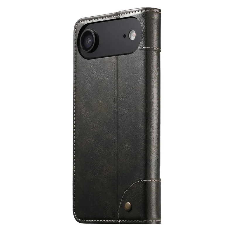 SUTENI For iPhone Air Case PU Leather Stand Wallet Phone Cover - Black
