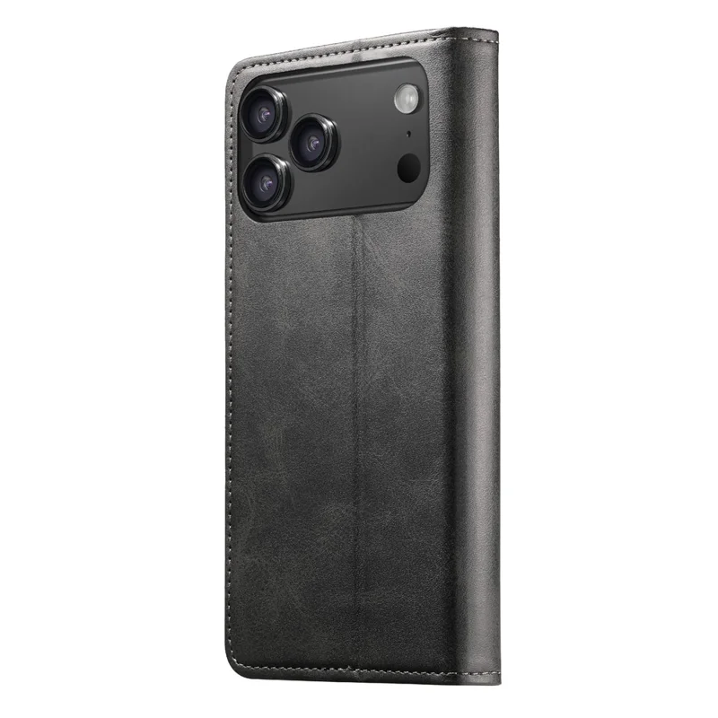 SUTENI For iPhone 17 Pro Max Case PU Leather Wallet Stand Magnetic Closing Phone Cover - Black