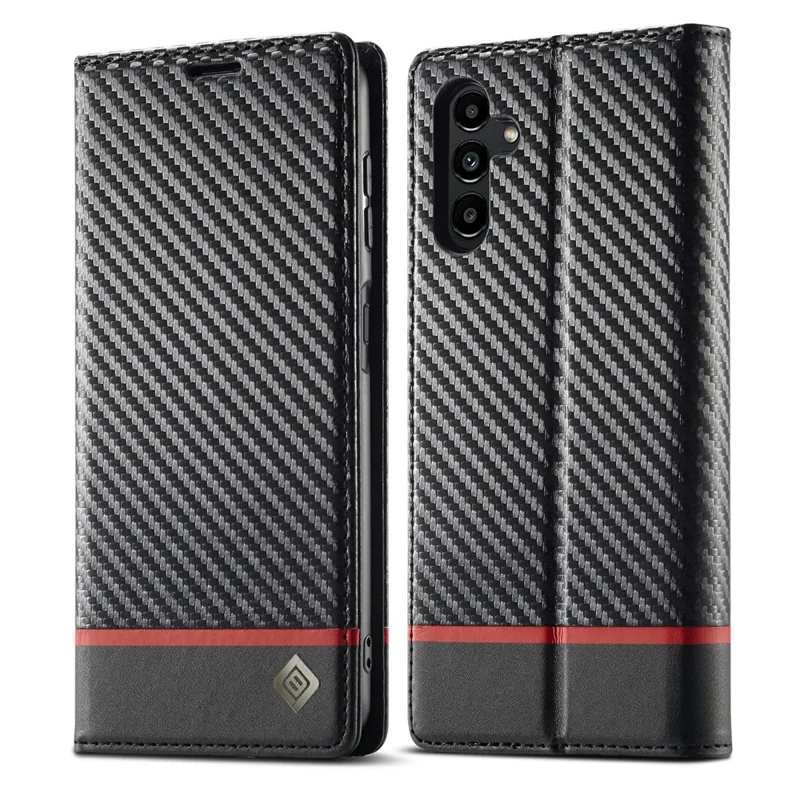 LC.IMEEKE Para Samsung Galaxy S25 FE Capa Carteira com Textura de Fibra de Carbono - Listras Horizontais