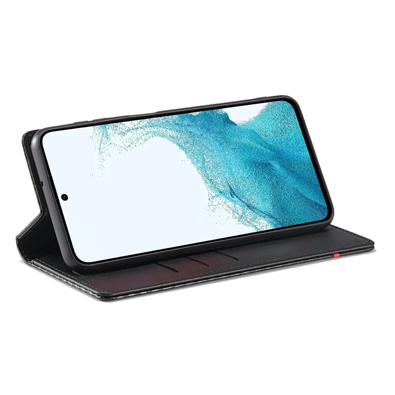 LC.IMEEKE Para Samsung Galaxy S25 FE Capa Carteira com Textura de Fibra de Carbono - Listras Horizontais