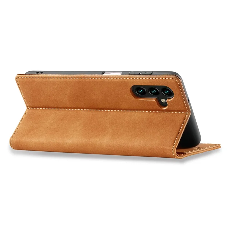 LC.IMEEKE Capa Carteira de Couro em Microfibra para Samsung Galaxy S25 FE - Marrom