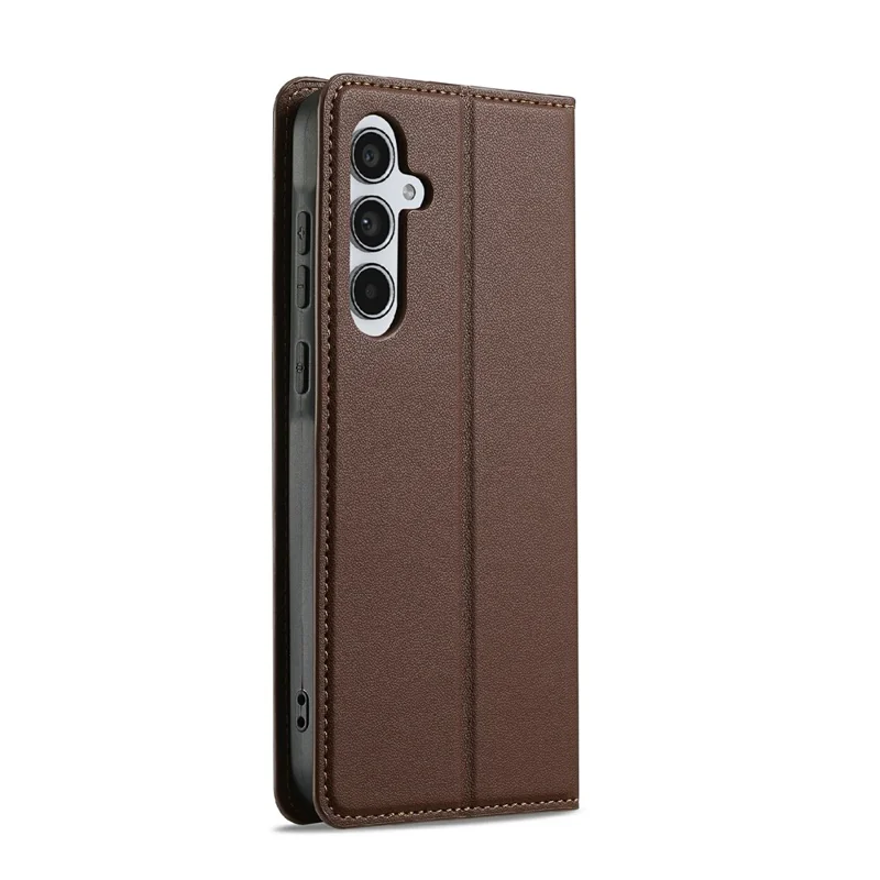 Capa LC.IMEEKE Série L1 para Samsung Galaxy S25 FE - Carteira em Couro PU com Suporte de Proteção - Marrom