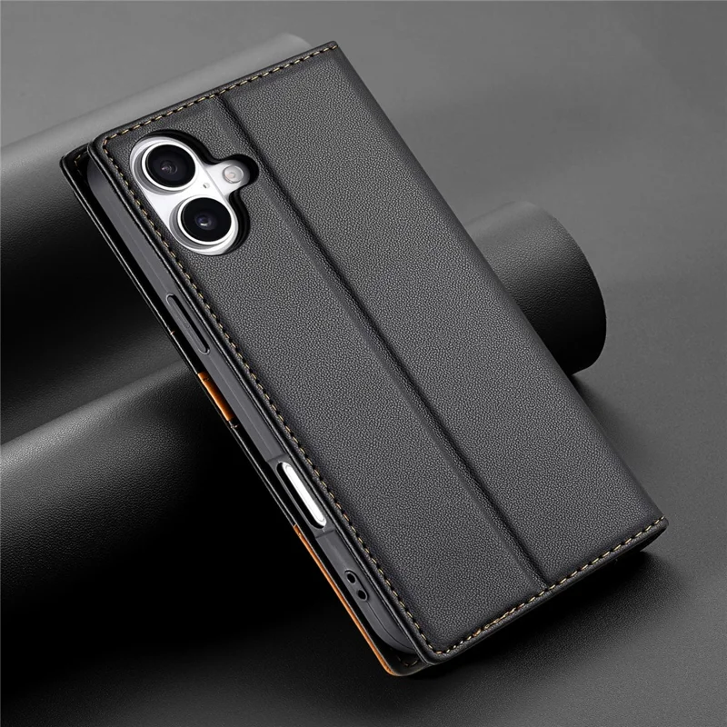 N.BEKUS P3 Hülle für iPhone 17 mit RFID-Blockierung, Geldbörsen-Ständer, PU-Leder Flip Handyhülle - Schwarz