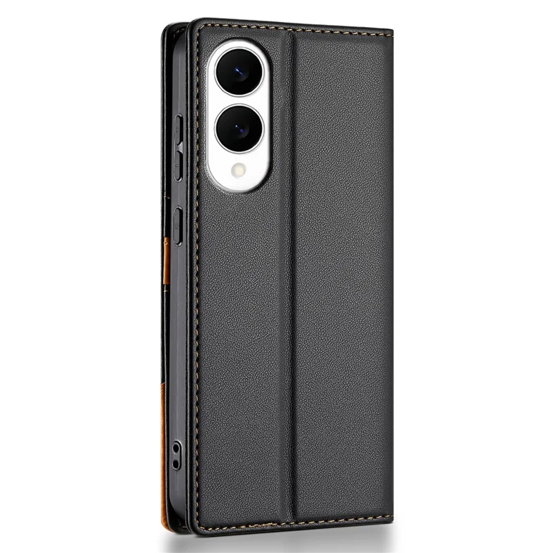 Чехол N.BEKUS P3 для Samsung Galaxy S25 Edge с блокировкой RFID, подставкой и откидной крышкой из искусственной кожи - Черный