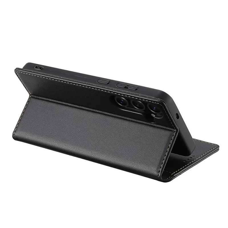 N.BEKUS P3 Funda Cartera para Samsung Galaxy S24 FE con Bloqueo RFID, Soporte de Cuero PU con Tapa - Negro