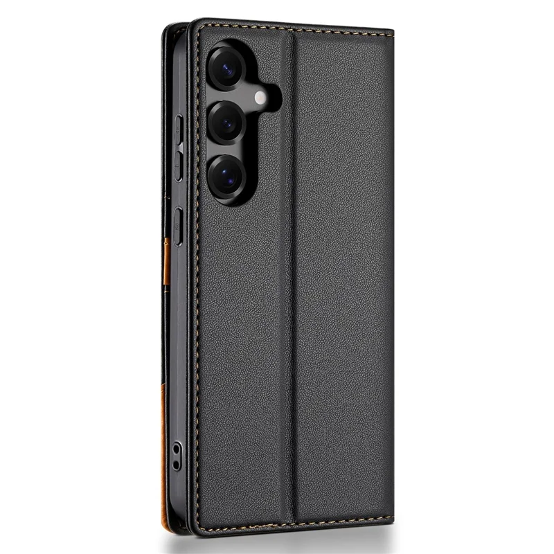 N.BEKUS P3 Funda tipo cartera para Samsung Galaxy S25 FE con bloqueo RFID, soporte y cubierta abatible de cuero PU - Negro