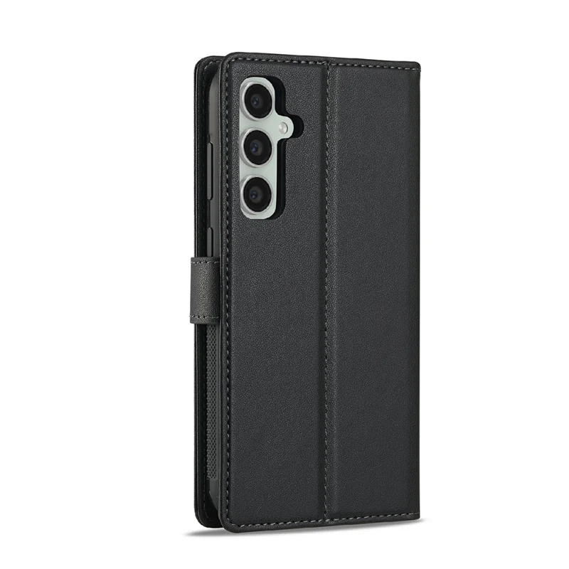 LC.IMEEKE L2 Series for Samsung Galaxy S25 FE Case PU Leather Wallet Detachable Magnetic Phone Cover - Black