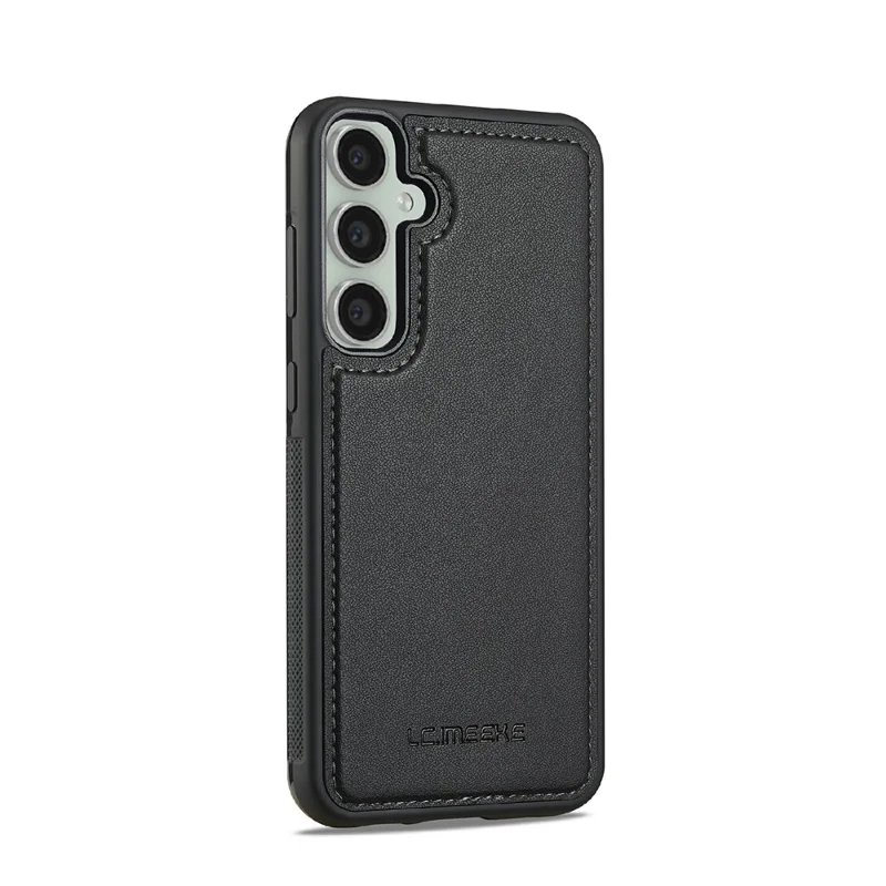 LC.IMEEKE L2 Series for Samsung Galaxy S25 FE Case PU Leather Wallet Detachable Magnetic Phone Cover - Black