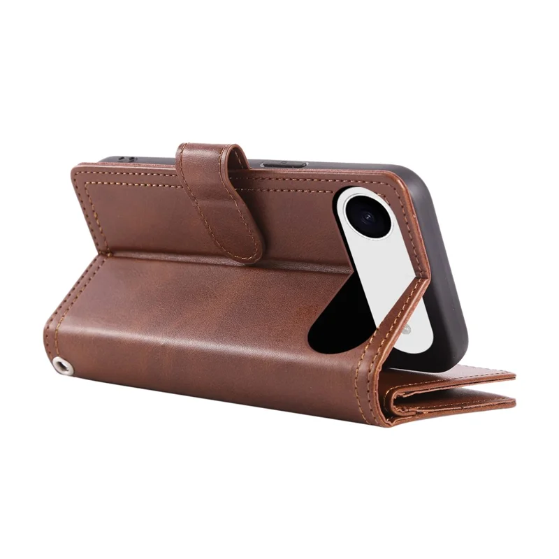 Til iPhone Air Case i split læder med magnetisk wallet og håndledsrem - Kaffe