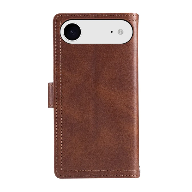 Til iPhone Air Case i split læder med magnetisk wallet og håndledsrem - Kaffe