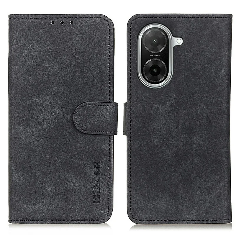 KHAZNEH Para Xiaomi Redmi A5 NFC (UE) (173,45*79,35*8,45 mm) Funda de Cuero PU con Textura Retro para Móvil - Negro