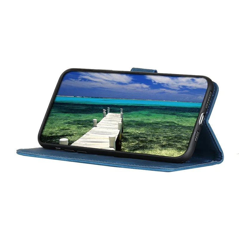 KHAZNEH Pour Xiaomi Redmi A5 NFC (UE) (173,45*79,35*8,45 mm) Étui en Cuir PU Texture Rétro pour Téléphone - Bleu